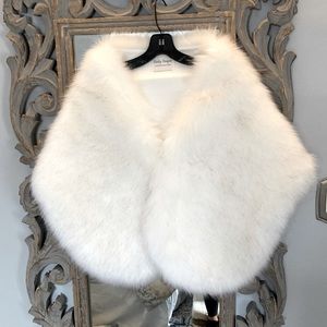 White faux fur wrap